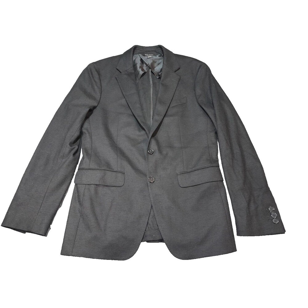 Banana Republic x Mario Bellucci Slim Fit Black Wool Flannel Blazer Jacket 38R